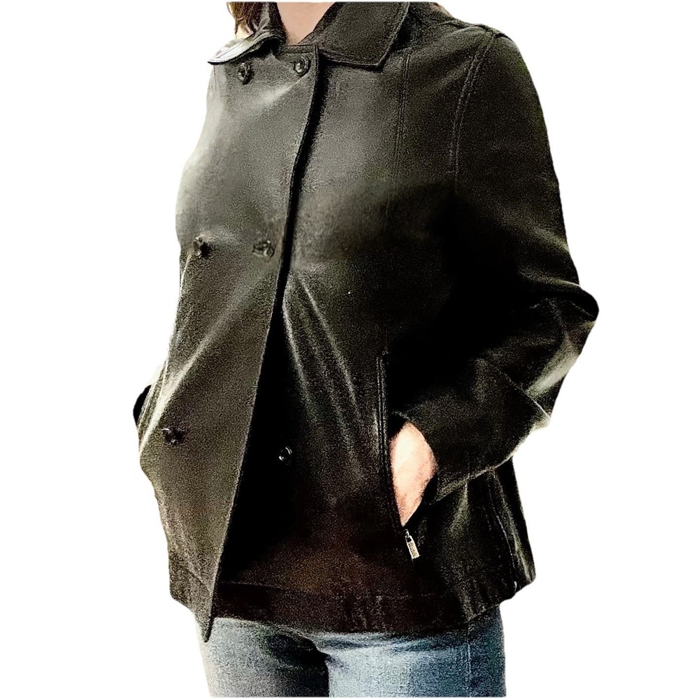 Express Leather‎ Y2K Womens Jacket Small Cropped Peacoat Black  Valentine's Day